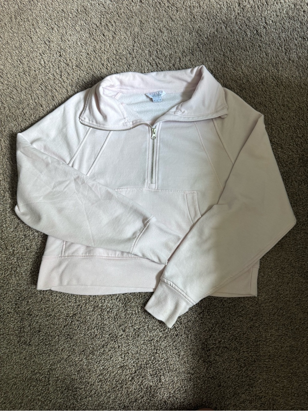 Light Pink Quarter Zip Pullover Sweatshirt